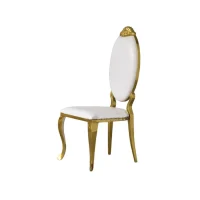 Wedding Event rose gold modern luxury PU leather stainless steel bar single chair