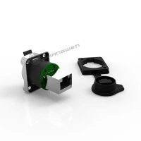 Industrial Ethernet Panel Mount Straight Crystal Socket Outdoor 8 Pin Rj45 Waterproof female Connector IP65