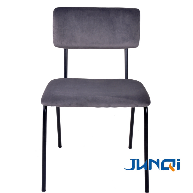 Furniture Factory Outlet Duable Velvet Metal Frame Light Luxury Dining Chair