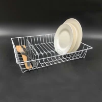 Simple white dish rack wire bowl cup spoon storage kitchen storage dishes drying rack can be wholesale customized