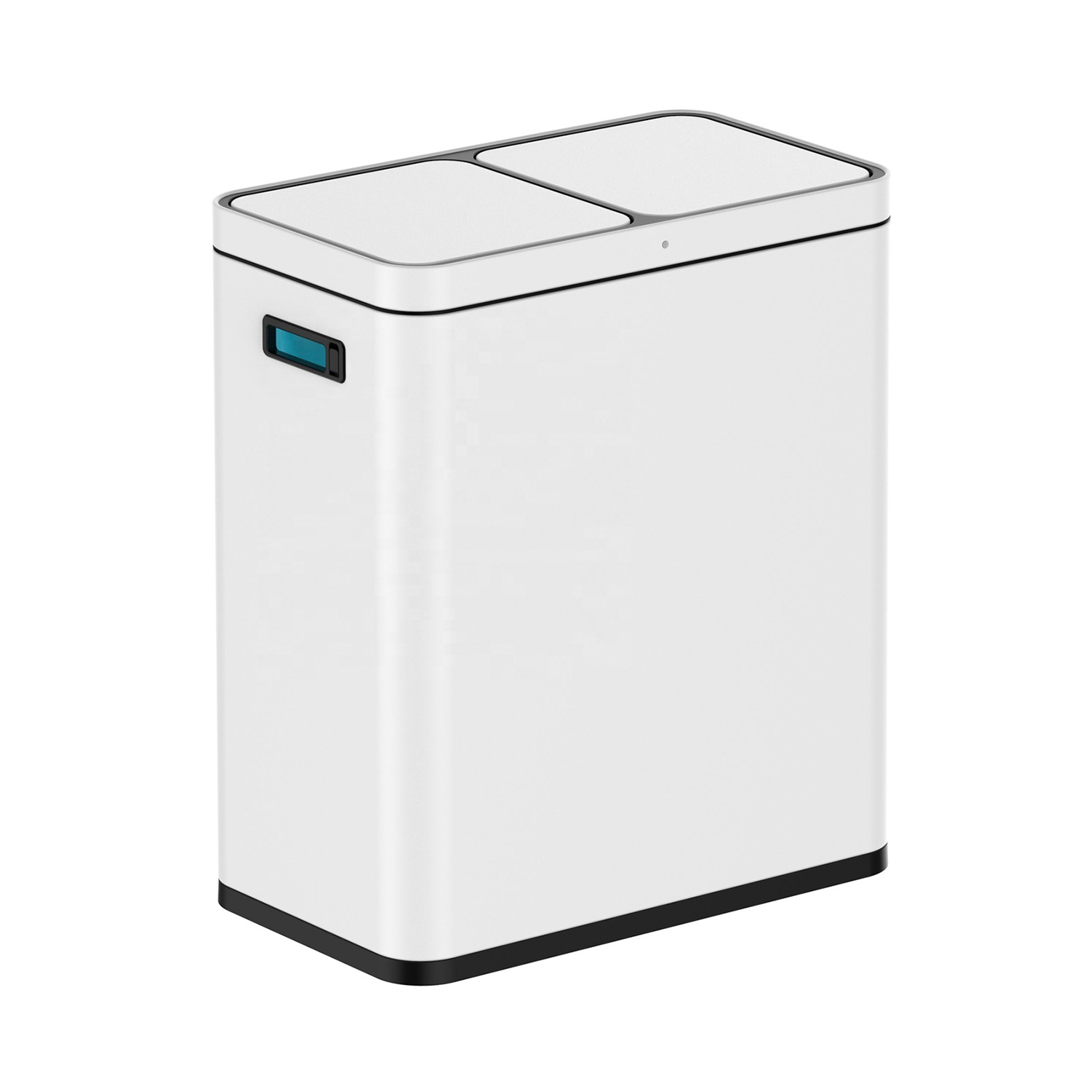 Modern Style Trash Can Metal Dual Garbage Can Rubbish Bin White