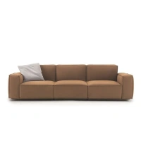 Italian minimalist tofu block leather sofa living room light luxury minimalist modern sofa
