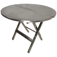 China Circle Dining Table Stainless Steel Foldable Dinner Table Restaurant Table