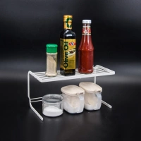 Modern Simple Kitchen Metal Wire Mesh Plate Cup Food Can Storage Holder Spice Rack