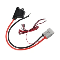 Safety plug lead 50A power pole connectors with 30A fuse red & black cable harness and single wire
