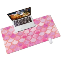Impresión personalizada grande Bloqueo de bloqueo impermeable PU cuero alfombrilla de ratón teclado estera