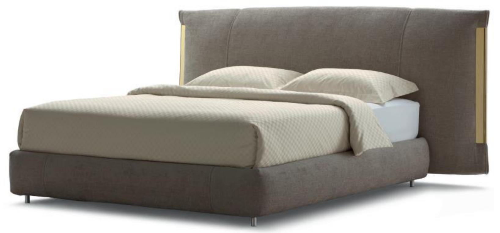 Italian style light luxury leather bed modern simple double bed