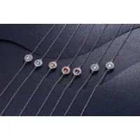 Wholesale crystal gemstones Bracelet 18k Real Gold Plating Sterling Silver Chain Bracelet Jewelry for women girls