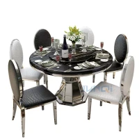 gold golden banquet wedding rose metal reception round glass dining table set with gold legs