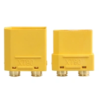 Factory Amass XT90PB-M/F Male Female Connectors For PCB Vertical Welding Version High Current Power Model Airplane Plug