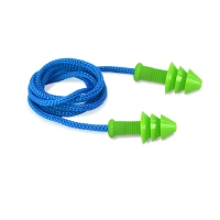 Mushroom Christmas Tree layer Type Silicone Rubber Clear Earplugs With Cord