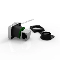 Angled Bottom Network Port Outdoor Rj45 Crystal Socket Pulg Ethernet Rj45 Waterproof Connector IP65 female socket
