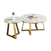 Luxury Wood Lift Round Gold Coffee Table Set Nordic Wrought Iron Marble Coffee Table