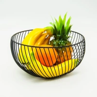 Twill metal mesh wire black kitchen fruit basket can be wholesale customized