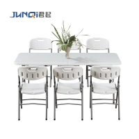 China white plastic folding table and chair stacking outdoor picnic party table chair sets