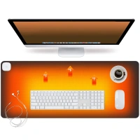 Heated 3 Speeds Touch Control Big Warm Mouse Pad,Gaming Desk mat Protector, Foot and Table Warm Pad