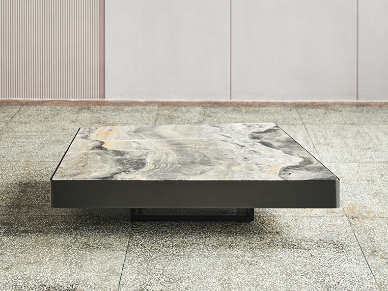 Natural marble coffee table light luxury modern minimalist shaped coffee table
