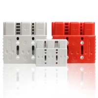 Grey Red 50 Amp 6-12 Gauge Battery Quick Connector, Jumper Cable Plug Connect/Disconnect for Caravan, Towing Systems