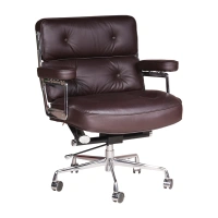 1PCS USA free shipping Aluminum alloy frame leather swivel chair modern black cheap executive office lobby chairs