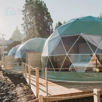 Green Outdoor Camping Luxury Winter Igloo Tent Hotel Resort Party Event Glamping Waterproof PVC Geodesic Dome House