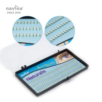 navina Korea Fiber 0.1 Russian Volume Lashes 2D 3D 4D Premade Fans Lashes W Lash Individual Eyelash Extension with Private Label