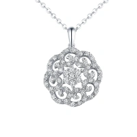 Premium Party Favor Indian Yoga Jewelry 925 Silver Blue Topaz Five Elements Flower crystal pendant bijoux argent