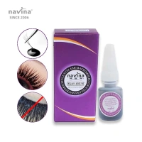 Proveedor de pegamento de extensión de las pestañas de Navina 10 ml 2 segundos secos rápidos 50 días más seguridad en el sistema anti-bloqueo interno Glue de pestañas