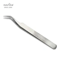 navina Bulk Private Label Lash Extensions Tweezers Custom Logo Accessories Tool Eyelash Tweezers Silver Set Steel Tweezers