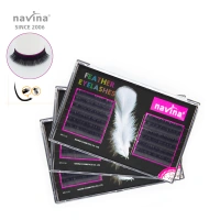 navina Extremely Soft Faux Mink False Lash Cashmere Eyelash Extension Custom Packaging Private Label Volume Lash Extension