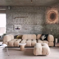 Skandinavisches faules Susan quadratisches Pull-Down-Sofa kleines modulares modernes Wohnzimmer-Sofa