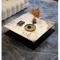 Italienische Marmoroberfläche Couchtisch Licht Luxus moderner minimalistischer Couchtisch