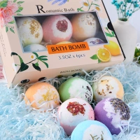 6pcs set Bath Bombs Natural Flower Organic Bath Bomb Ball Essential Oil Fizzy Spa Bubble bath bomb gift set for daily