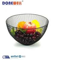 High quality long duration time holiday single tier black iron fruit basket