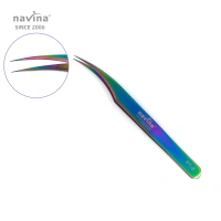 navina eyelash tweezers curled shrink thin pointed stainless steel colorful PT-8C false eyelash tweezers