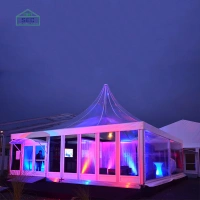 Royal Design Wedding Party Exhibition Event Trade Show Tent clear PVC Fabric Aluminum Frame High Peak Outdoor Pagoda Tent for Sale