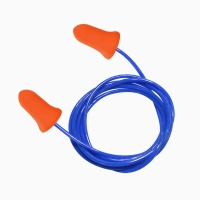 Reusable Ear Care PU Foam Bullet Bell Shape Soundproof Disposable Wire Earplugs Red