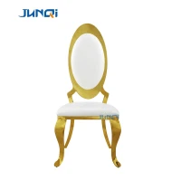 China manufacturer supply golden round back dining chairs hotel stainless steel chairs