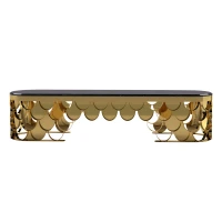 Guangdong furniture manufacturer steel frame glass top TV cabinet in living room