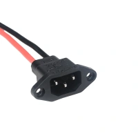 3 Pin 10A 250V AC Socket Electrical Jack AC Inlet Power Socket Connector with 8AWG cable