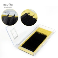 navina finer 0.05 mm false eyelashes extension super shining amazing black washable 8-15 mm C D eyelash extension