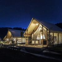 SEC Tents Outdoor Wood Safari Tents Luxury Canvas Camping Zelt Wasserdicht Hotel Desert Tent