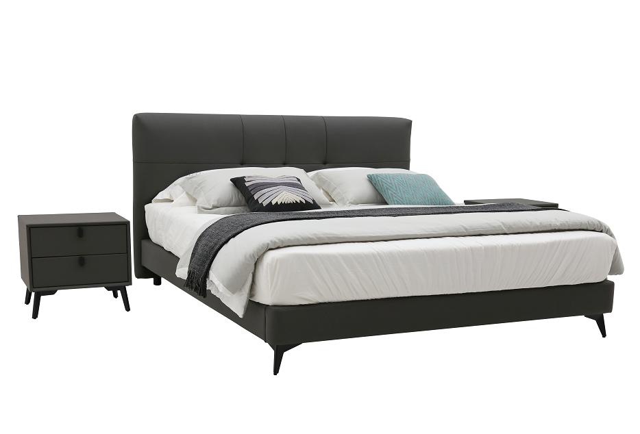 Leather bed master bedroom wedding bed modern minimalist king size bed