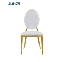 Wholesale factory selling home furniture dining chairs gold stainless steel chairs for wedding