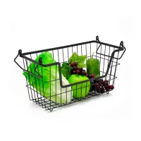 Factory Wholesale Stackable Small Size Storage Vegetable Metal Mesh Basket