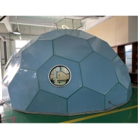 Strong Quality Aluminum Alloy Frame and Double Layer 100% Waterproof Cotton Insulation Outdoor Camping Hotel Resort Geodesic Dome Room For Sale