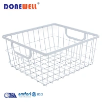 Factory Wholesale Finest-quality home kitchen large white fruit iron basket organizer