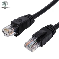 24AWG 4 par Black/Gary PVC 4P CAT6A Cable de cable de parche redondo UTP UTP