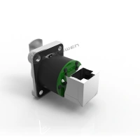 Female Signal Connector D Style Metal Flanges 8 Pin Ethernet Rj45 Connector indoor use IP44