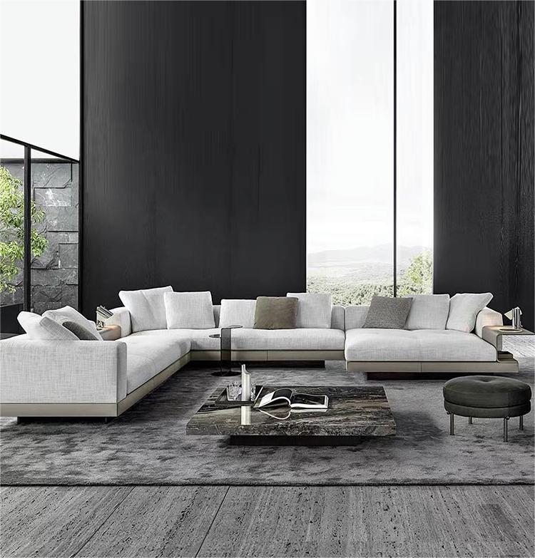 Natural marble coffee table light luxury modern minimalist square coffee table