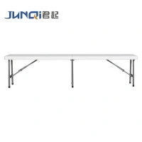 Outdoor furniture hot sale portable white rectangular plastic folding table for party